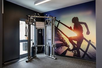 24 Hour fitness center with yoga studio